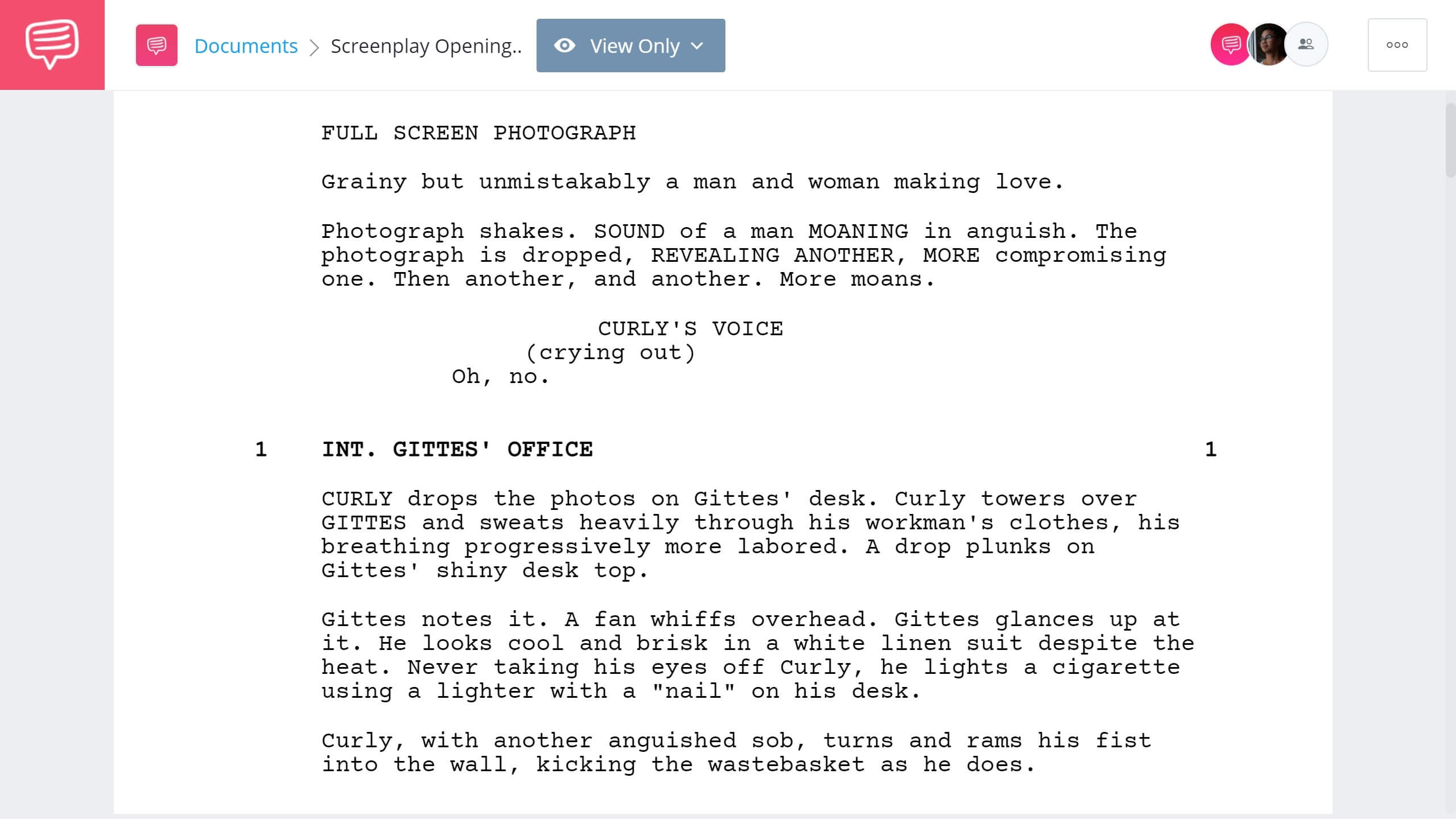 Movie Script Example