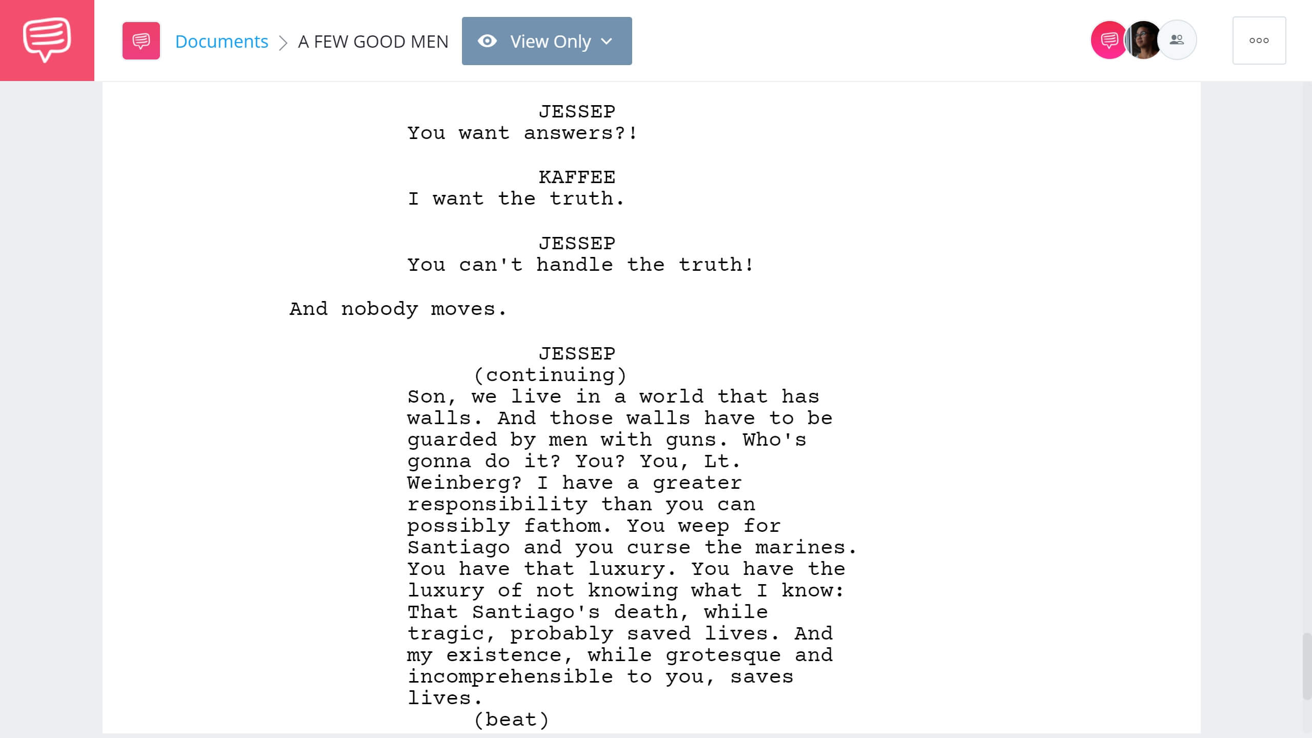 Aaron Sorkin Screenplays A Few Good Men Script StudioBinder Screenwriting Software