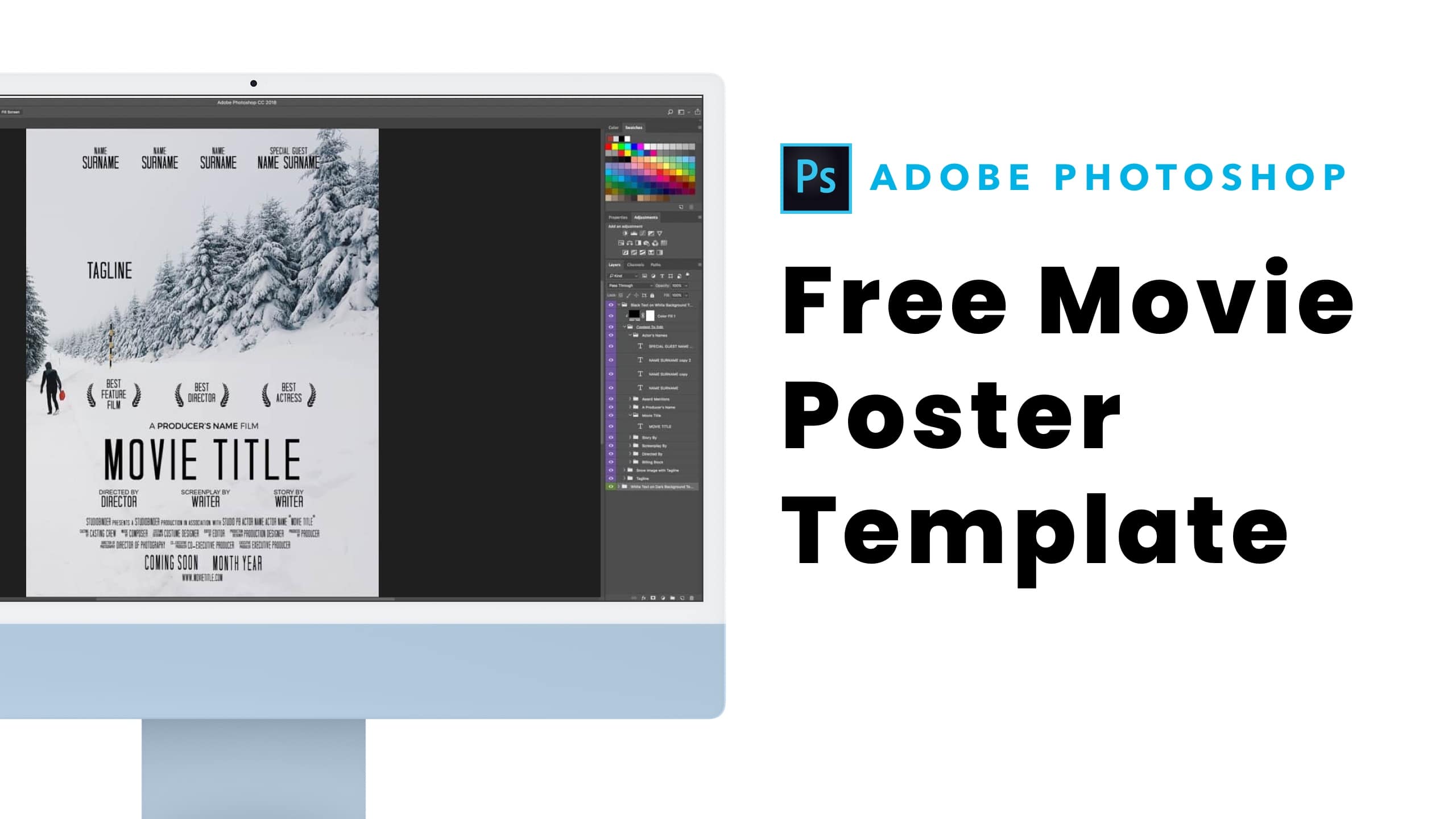 movie poster photoshop template free download