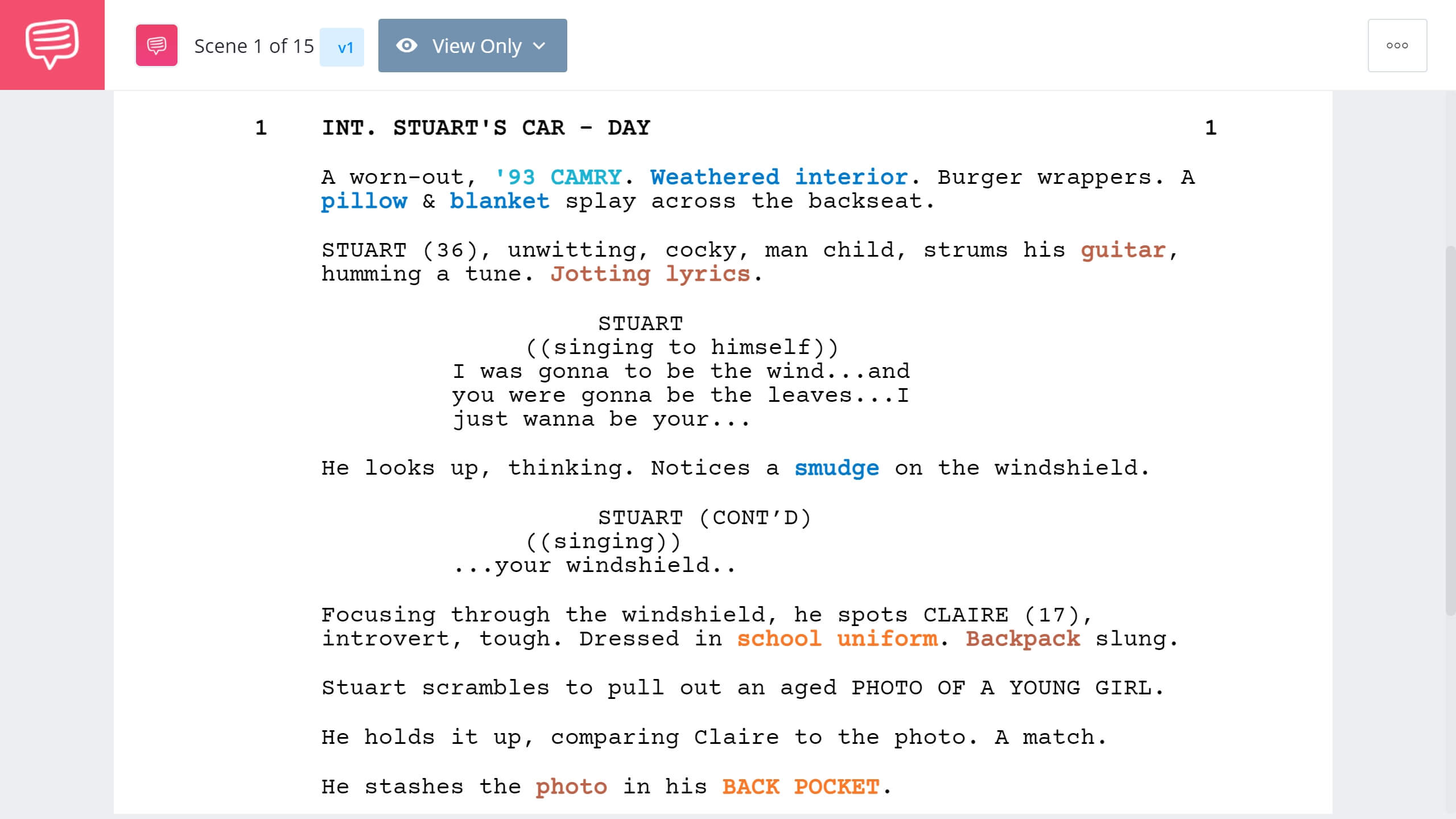 Script Breakdown Colors Script Breakdown StudioBinder Script Breakdown Software