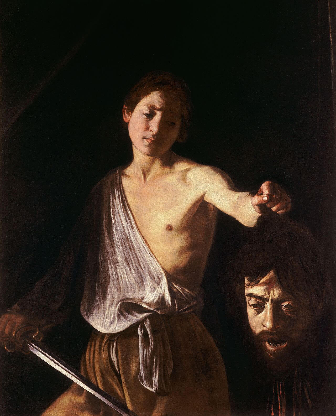 Caravaggio Tenebrism • Caravaggio David with the Head of Goliath