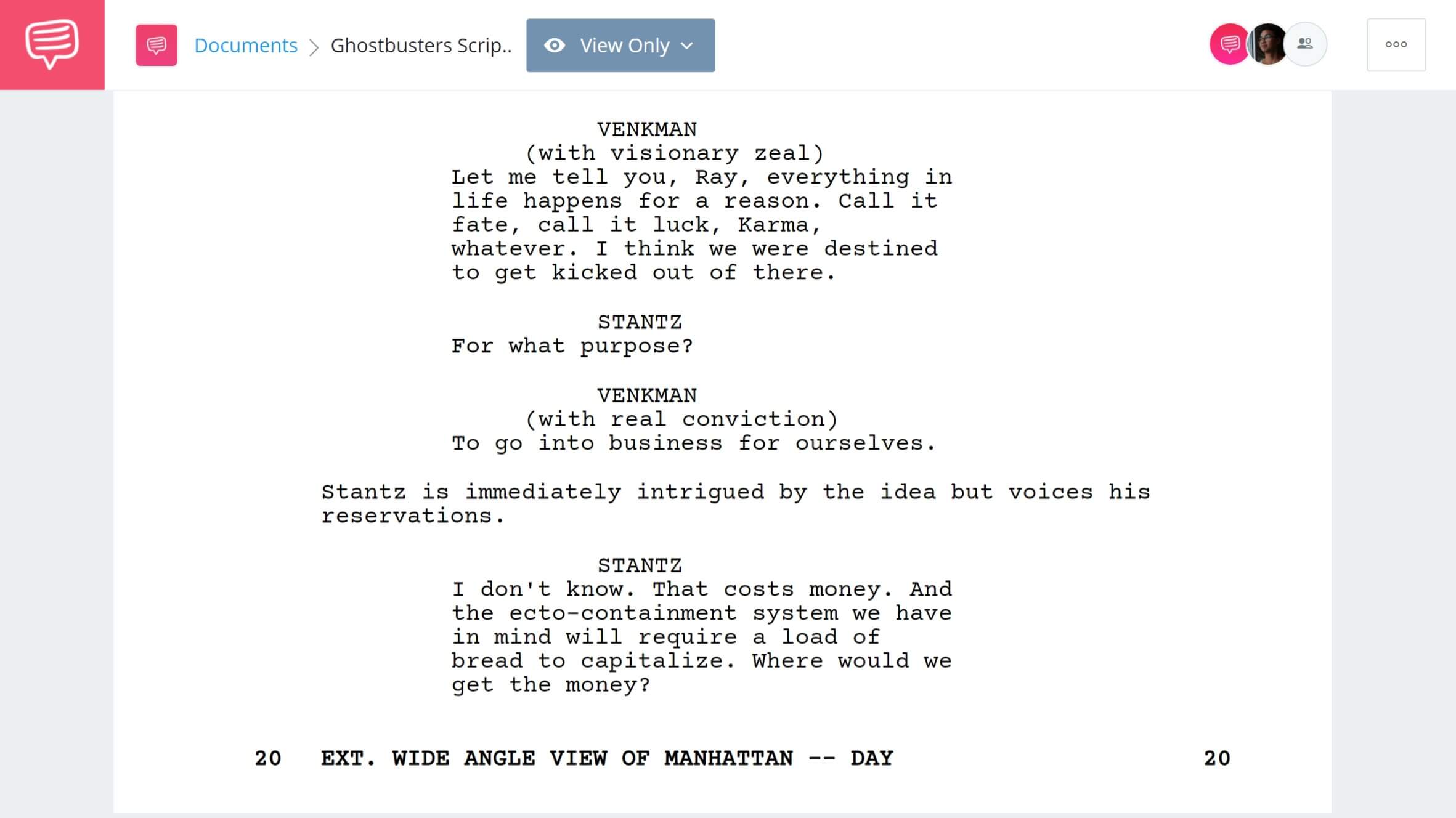 Ghostbusters Script Teardown Themes StudioBinder Screenwriting Software