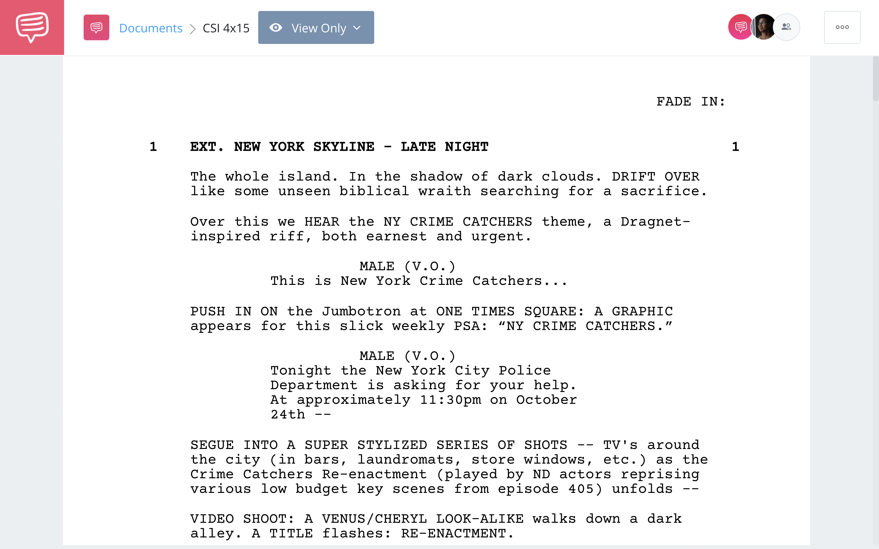 TV Script Format CSI Full Script PDF Download StudioBinder Screenwriting Software