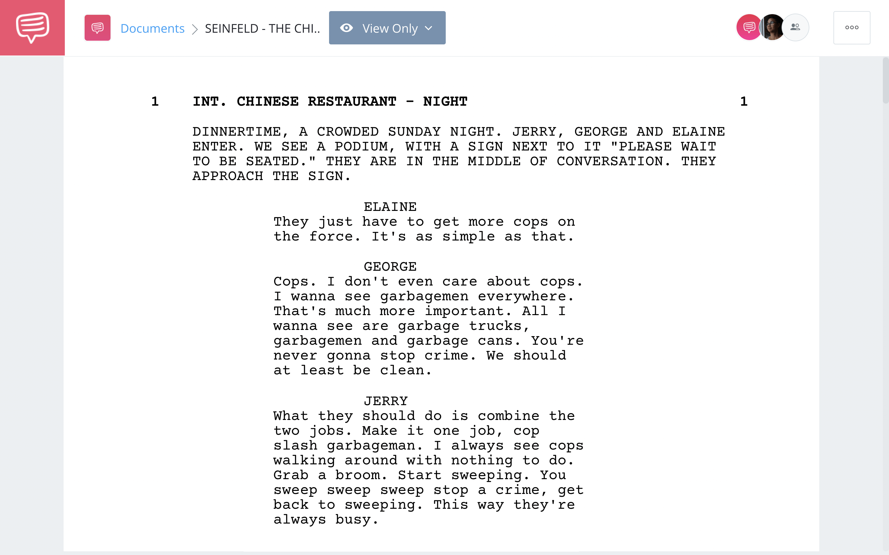 TV Script Format Seinfeld Full Script PDF Download StudioBinder Screenwriting Software