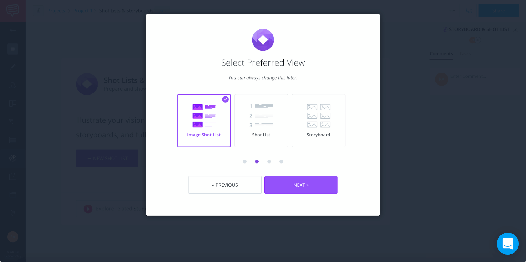 Annotated storyboard • Select Preffered View