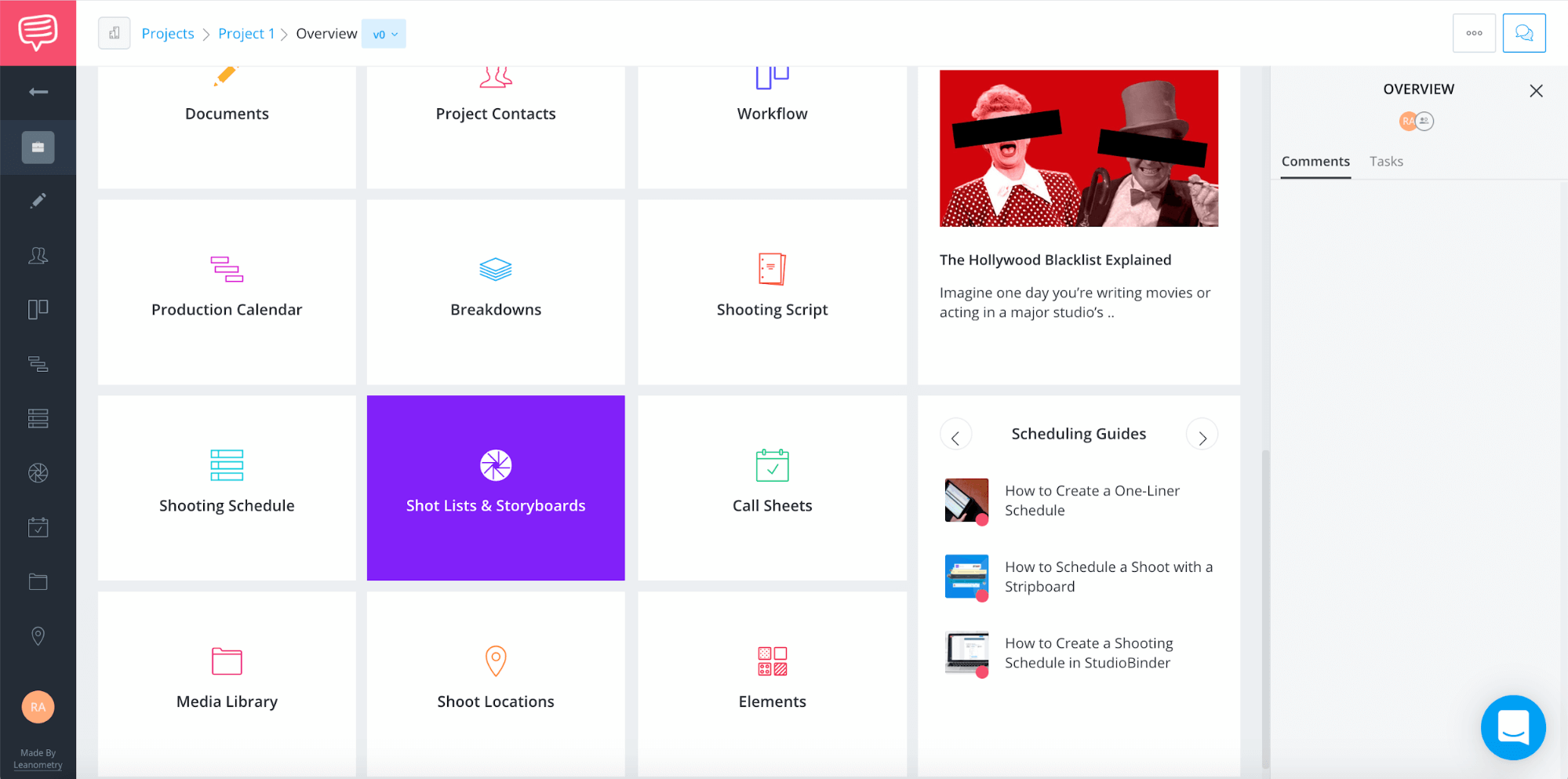 Annotated storyboard • Shot List Storyboard Link