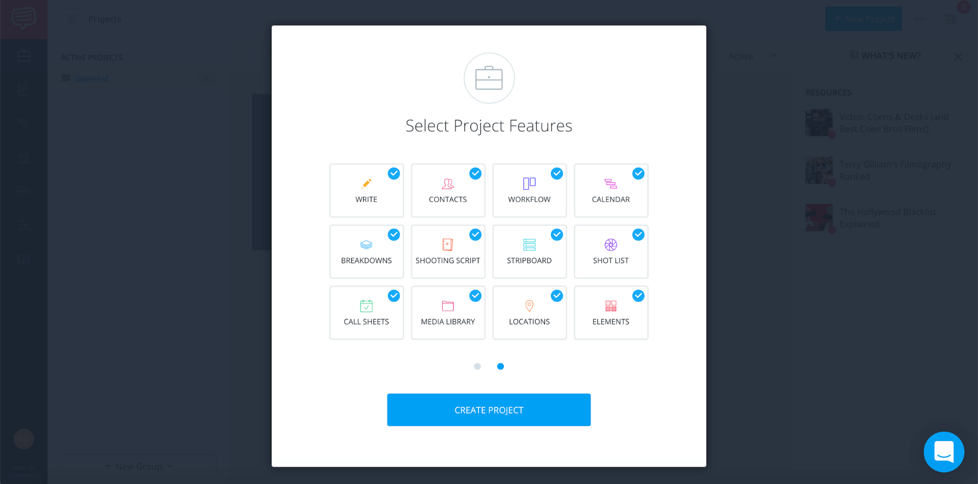 Annotated storyboard • selecting a feature