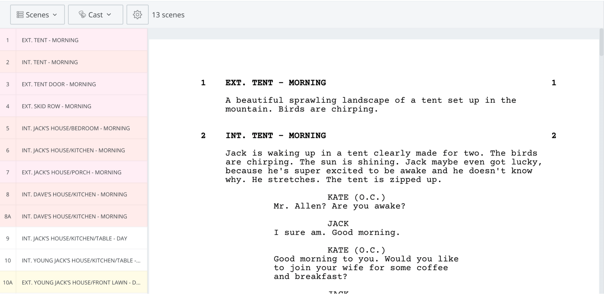 How to do a shooting script