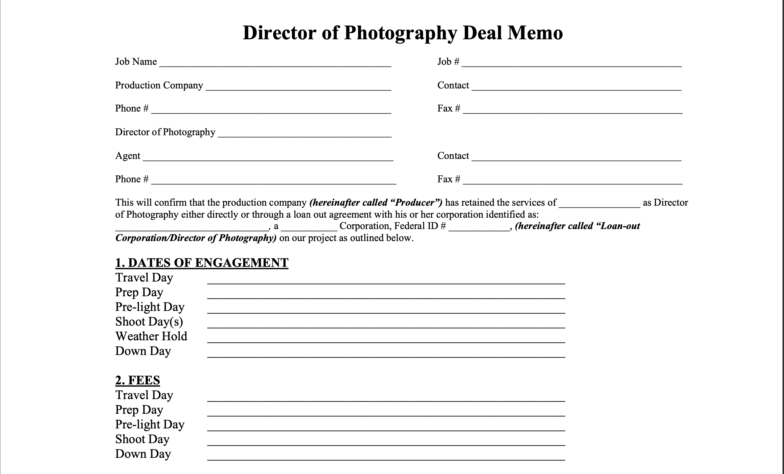 Free Videography Contract Template StudioBinder