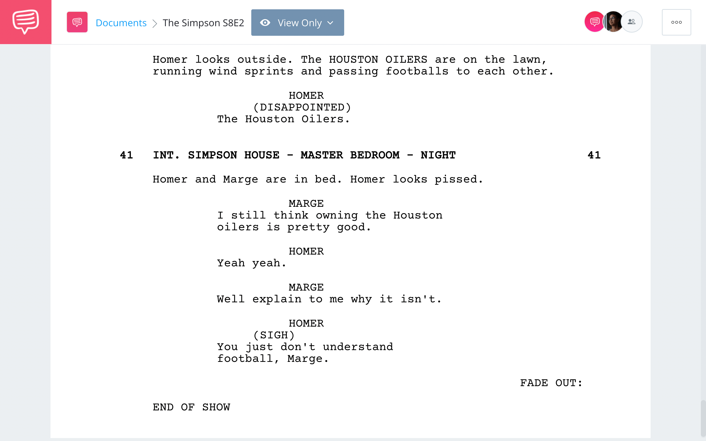 How long is TV Script The Simpsons Script Example StudioBinder Screenwriting Software