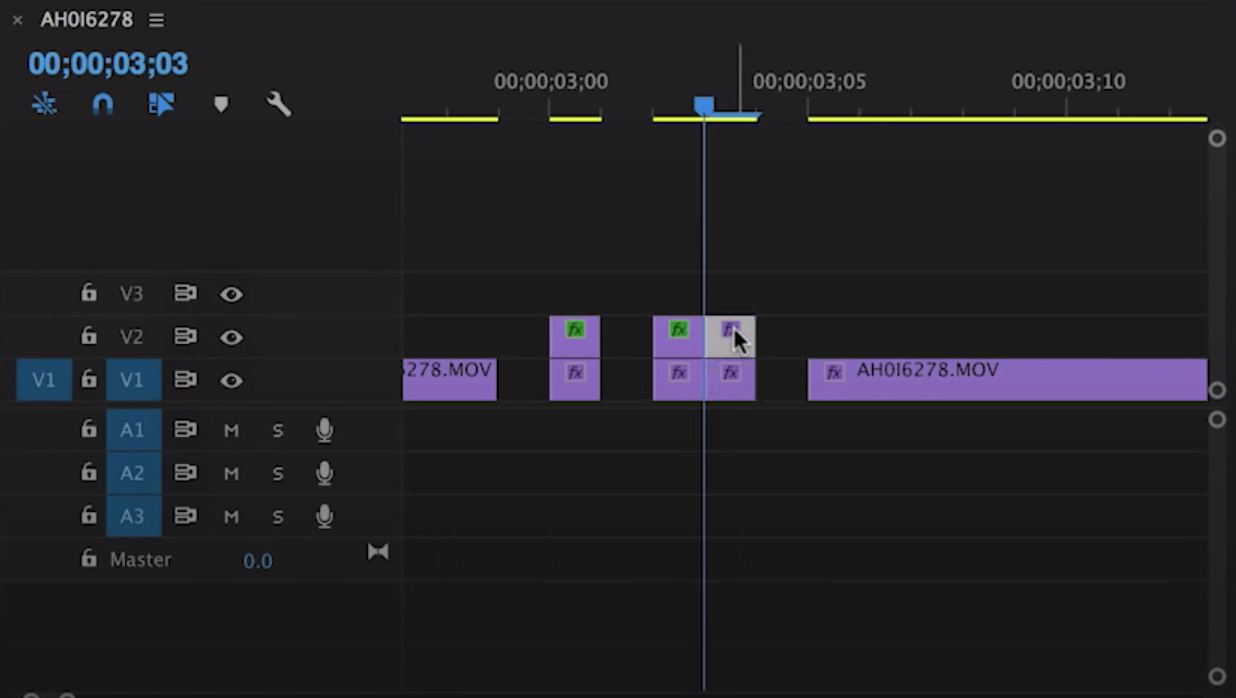 Duplicate blocks on timeline glitch effect Premiere Pro