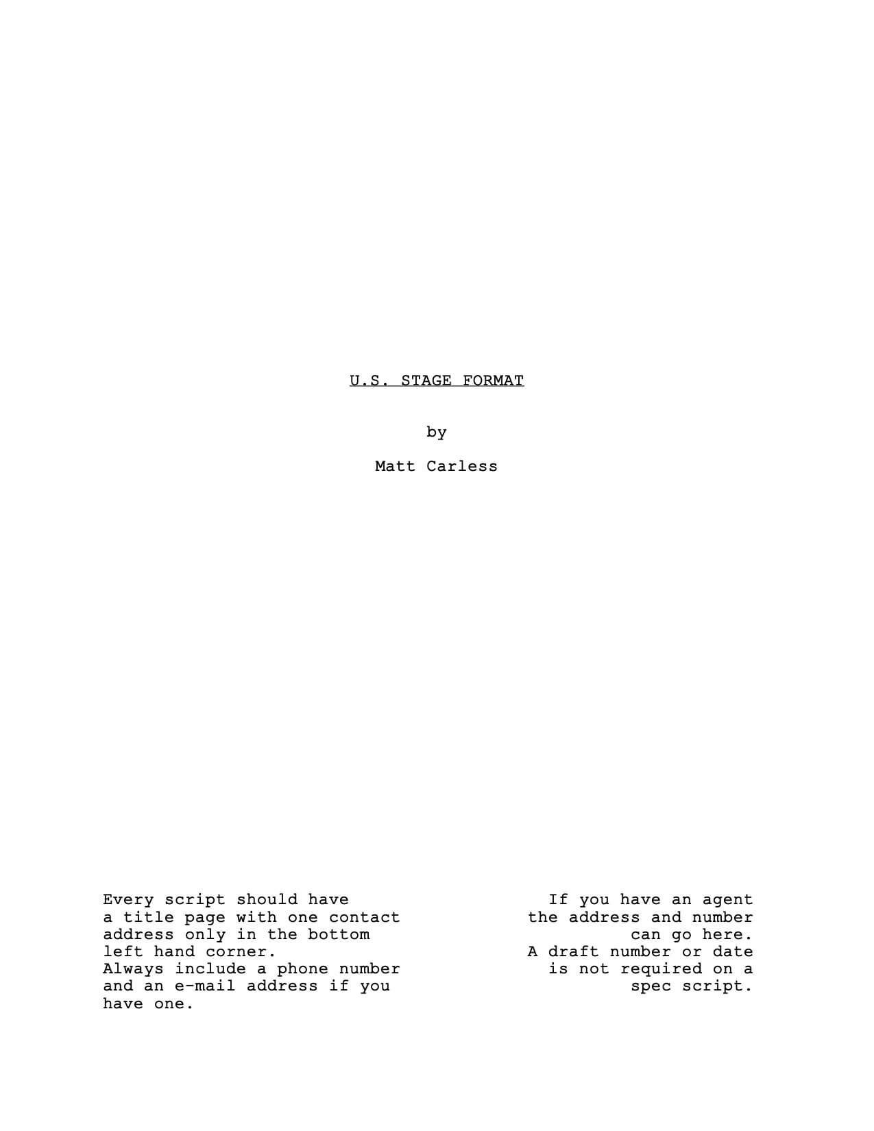 Play Script Example • BBC Title Page Template