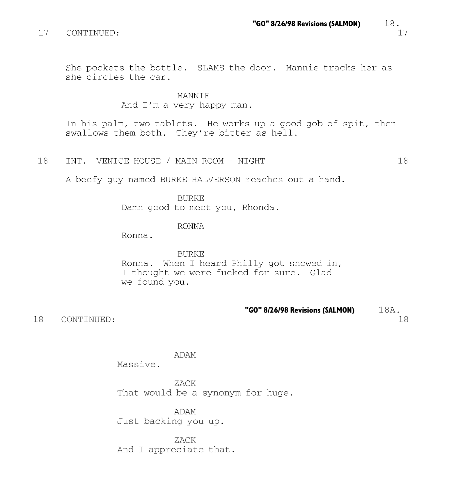 Film Shooting Script Examples • GO Shooting Script