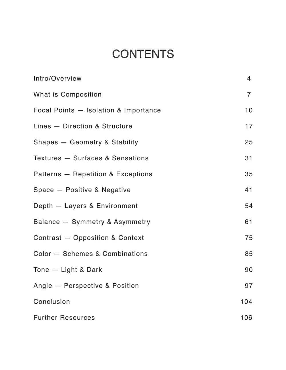 Composition Ebook Table of Contents StudioBinder