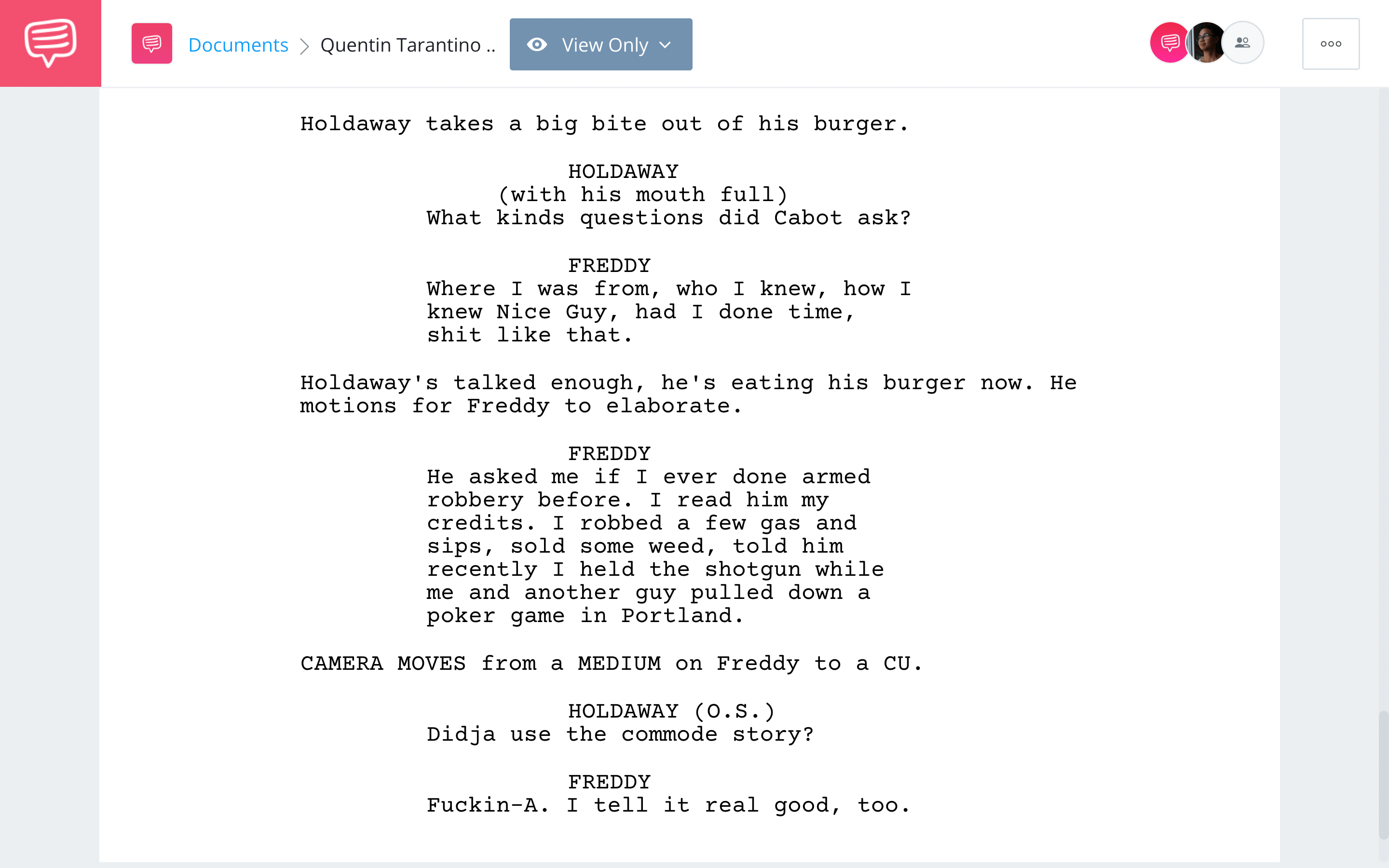 Quentin Tarantino Food Scenes Reservoir Dogs Second Scene StudioBinder Screenwriting Software