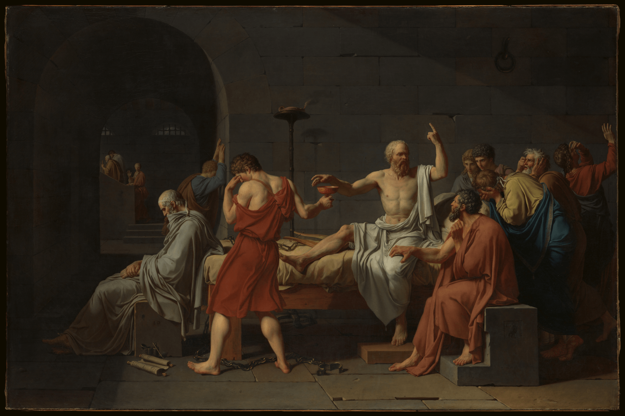 What is Positive and Negative Spave The Death of Socrates positive and negative space art