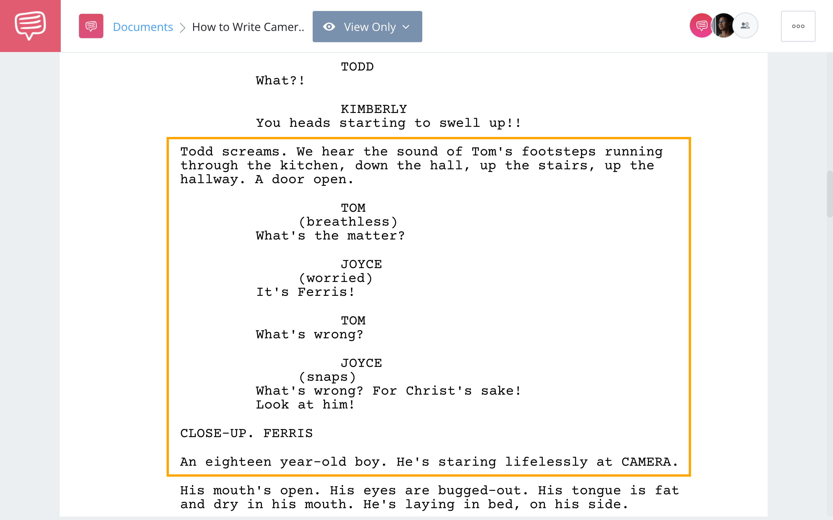 How to Write and Format a Series of Shots in Your Screenplay