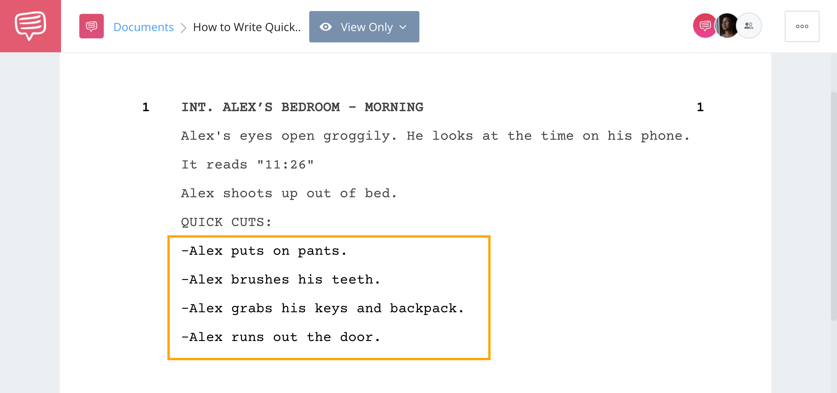 how-to-format-a-continuous-take-in-a-screenplay-concepcion