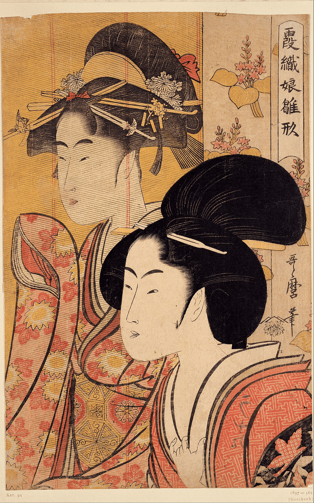 What is Ukiyo e Art Ukiyo e Art Examples • Two Beauties with Bamboo by Utamaro