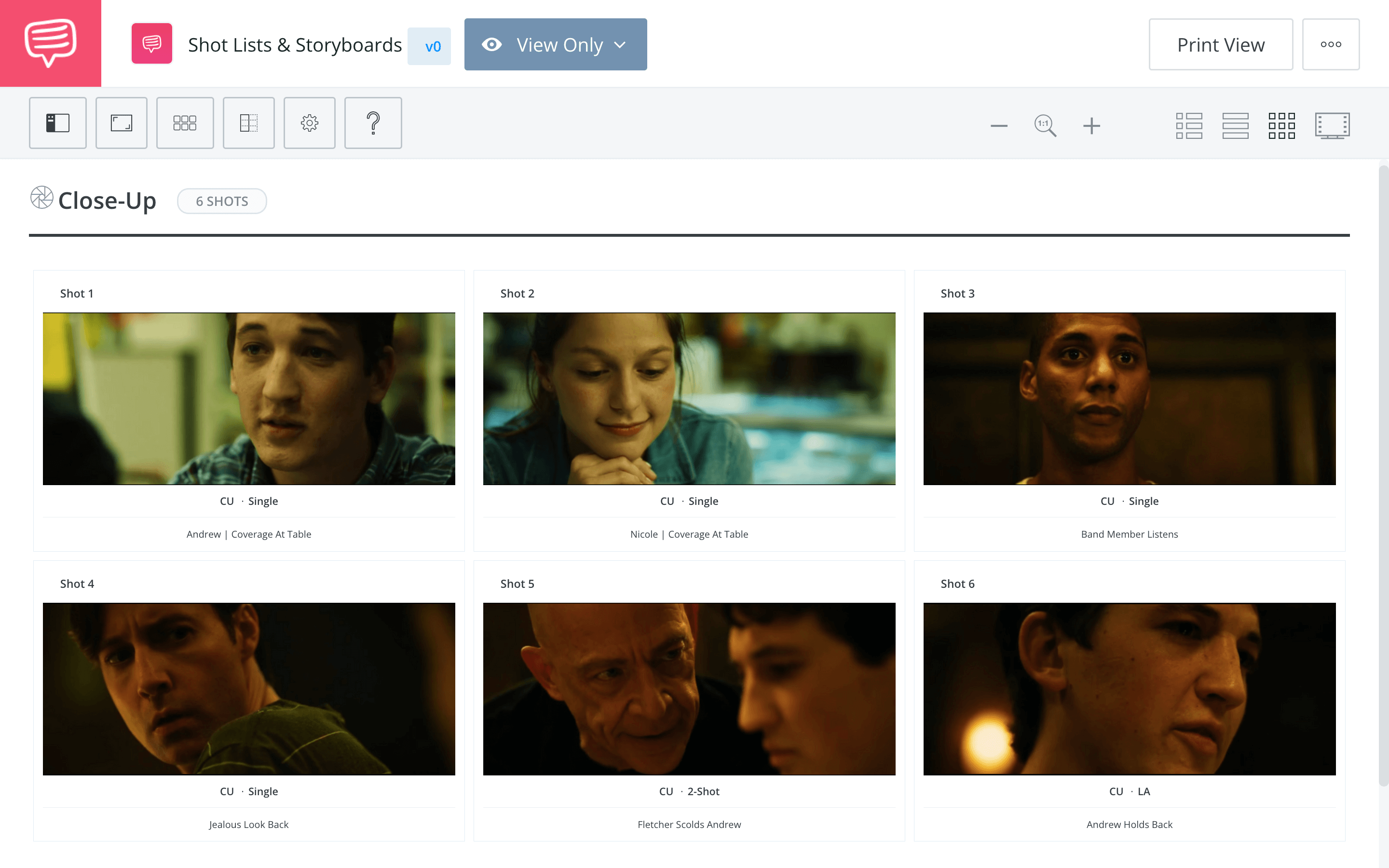 What is the Close Up Shot Whiplash Example StudioBinder Shot Listing Software