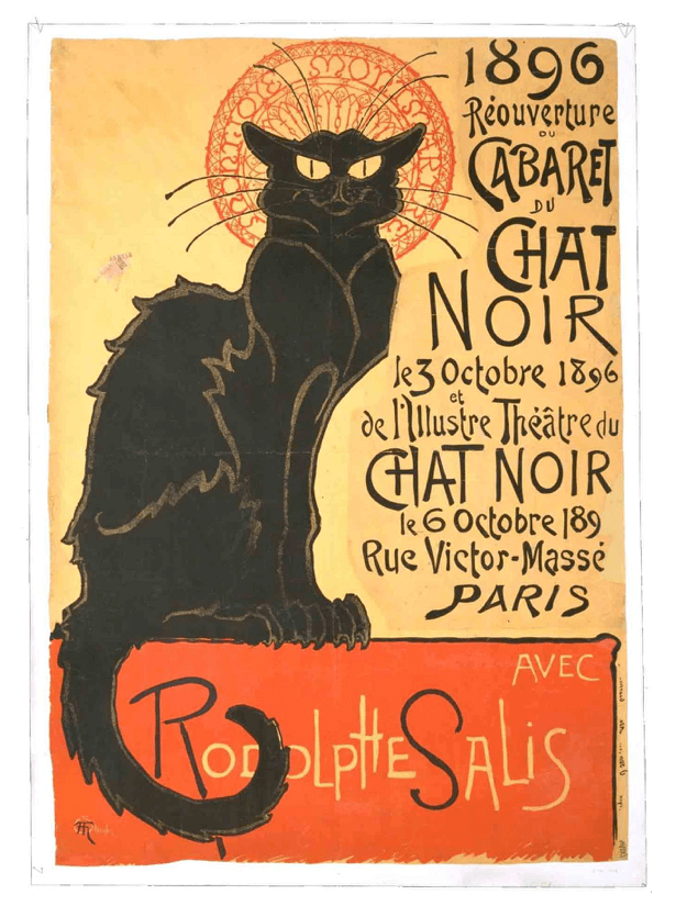 What is Art Nouveau Cabaret du Chat Noir Theophile Alexandre Steinlen France