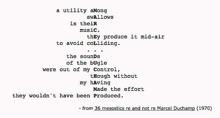 What is an Acrostic Poem John Cage