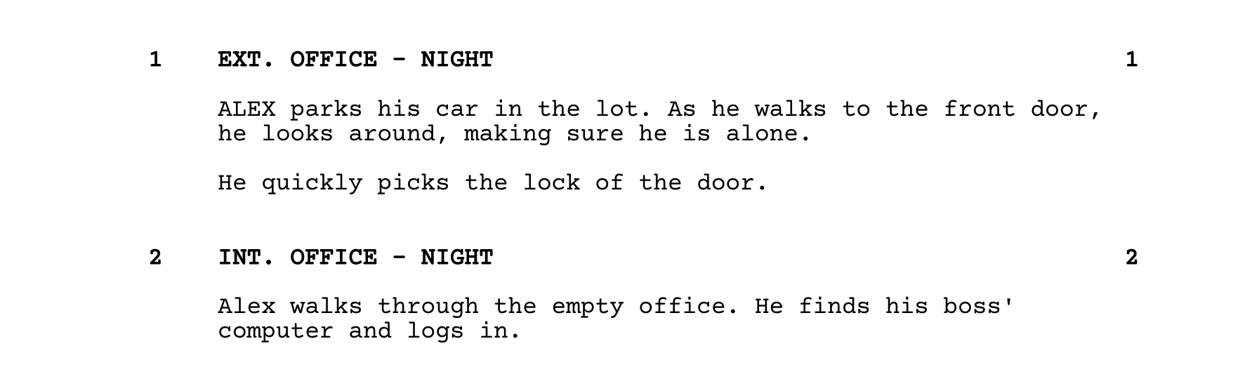 How to Write a Scene Heading in a Script move from exterior to interior