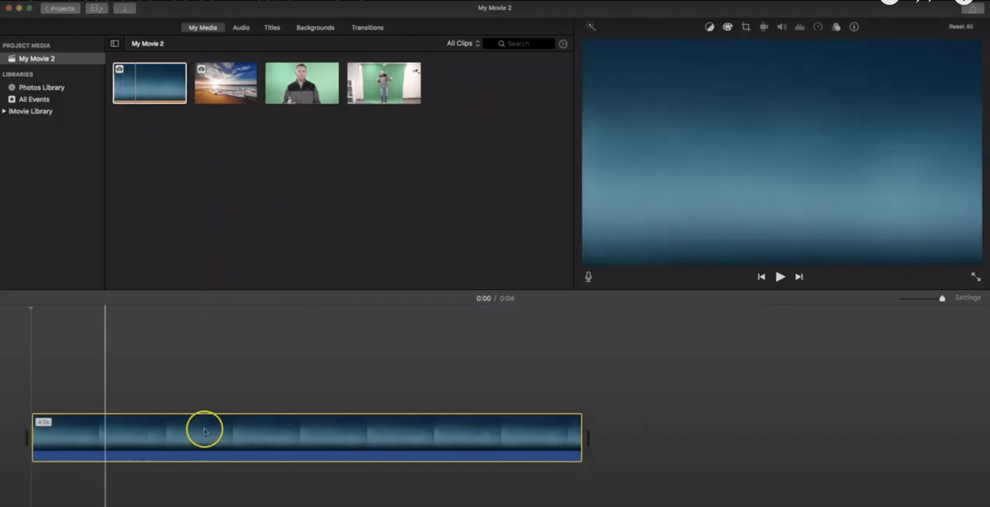 How to Use a Green Screen in iMovie Selecting your background