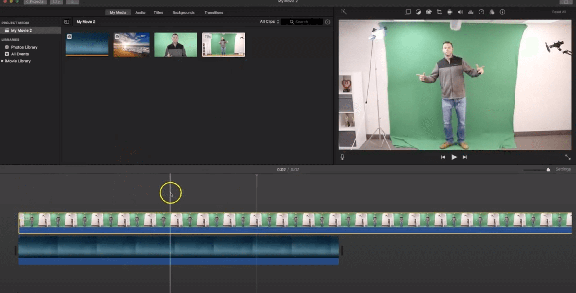 How to Use a Green Screen in iMovie Selecting your background