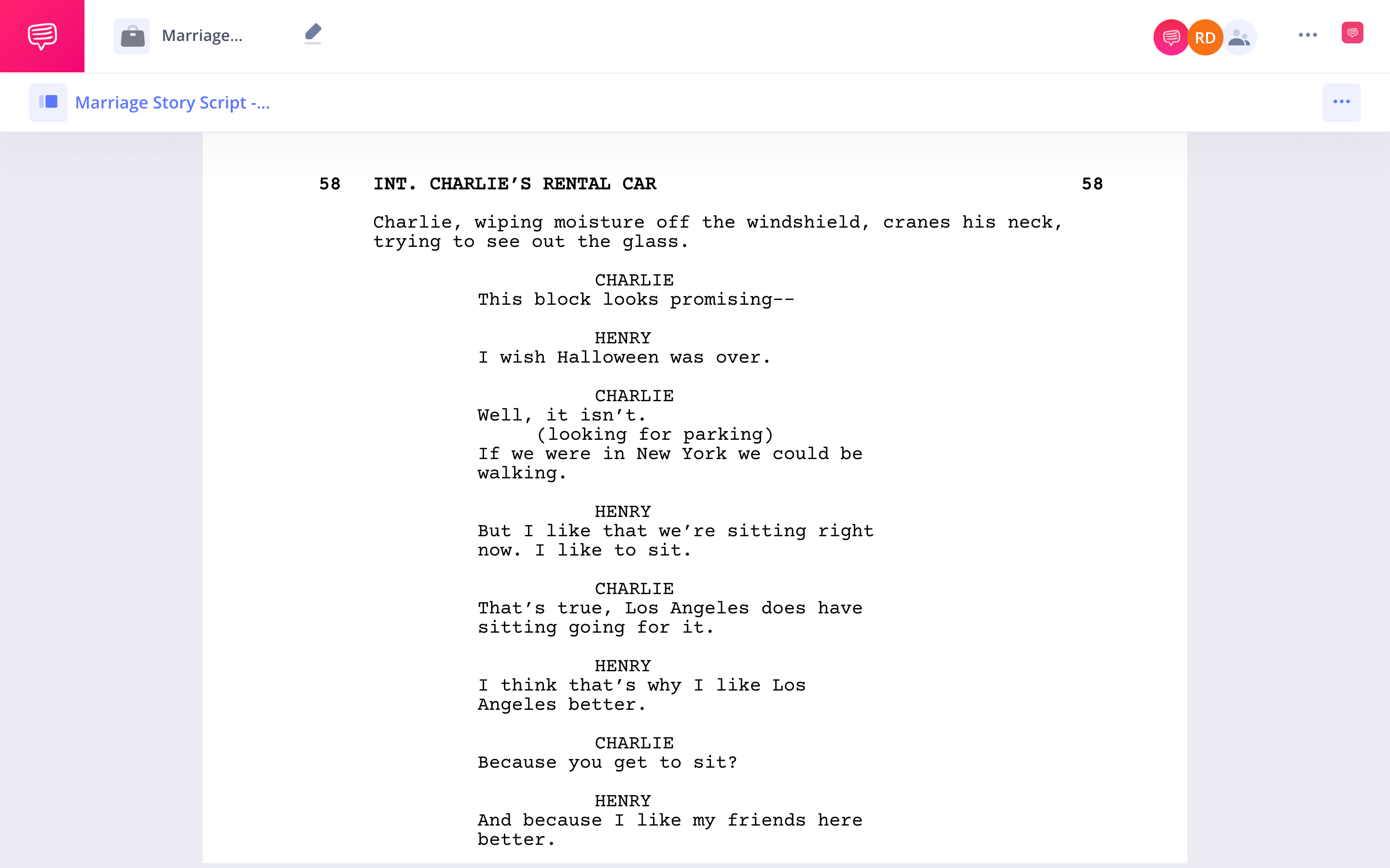 Marriage Story Script PDF Theme StudioBinder Screenwriting Software