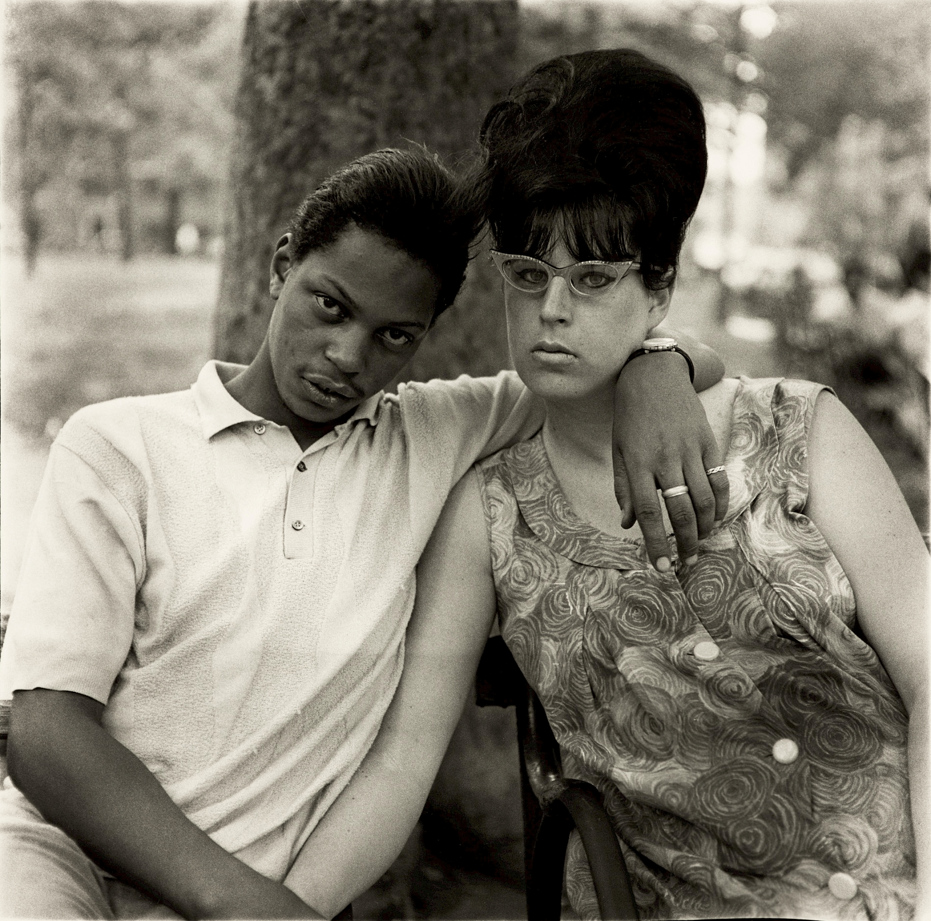 What is Texture in Art Young Man and his Pregnant Wife NYC by Diane Arbus