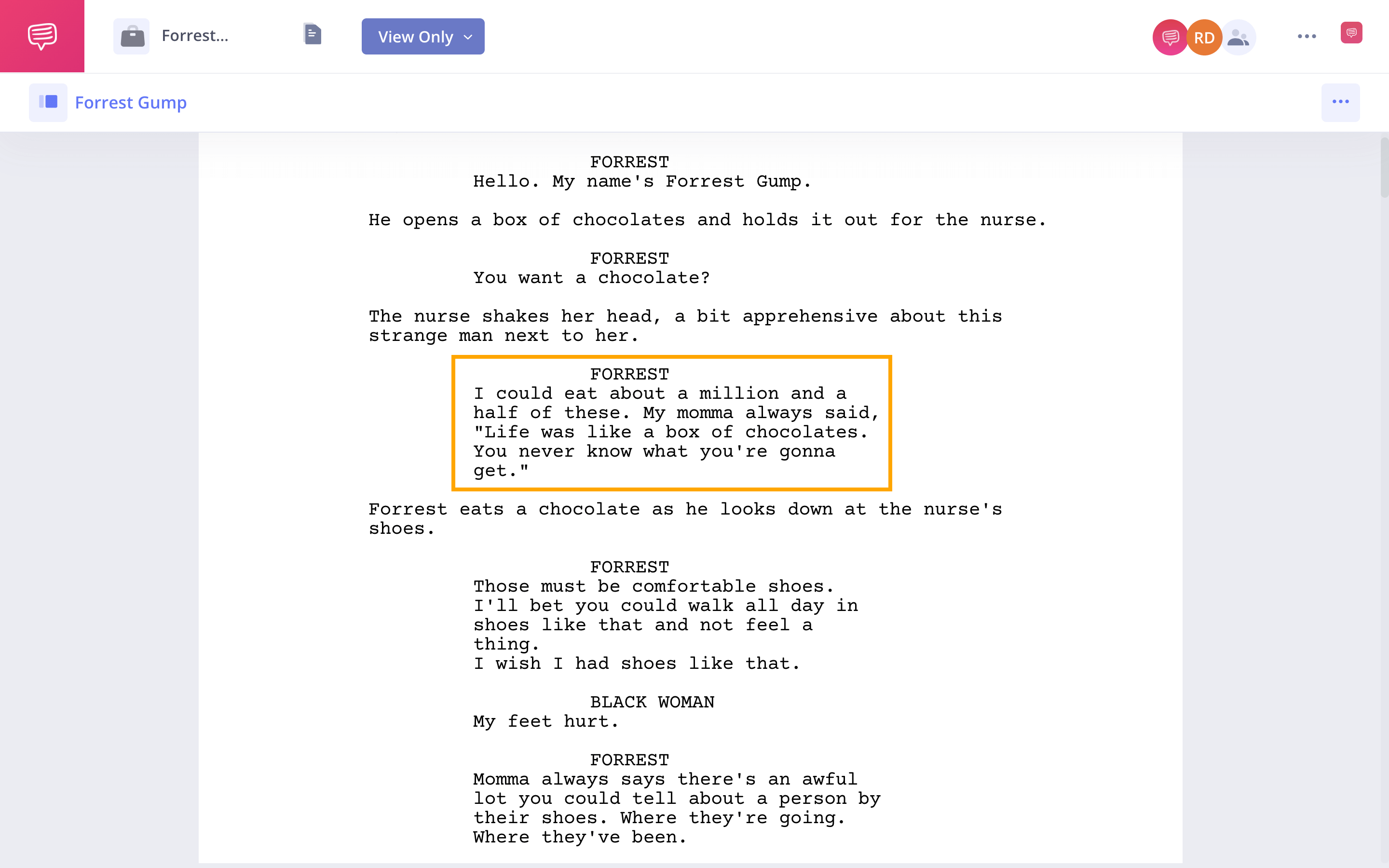 Forrest Gump PDF Script Download Quotes StudioBinder Screenwriting Software