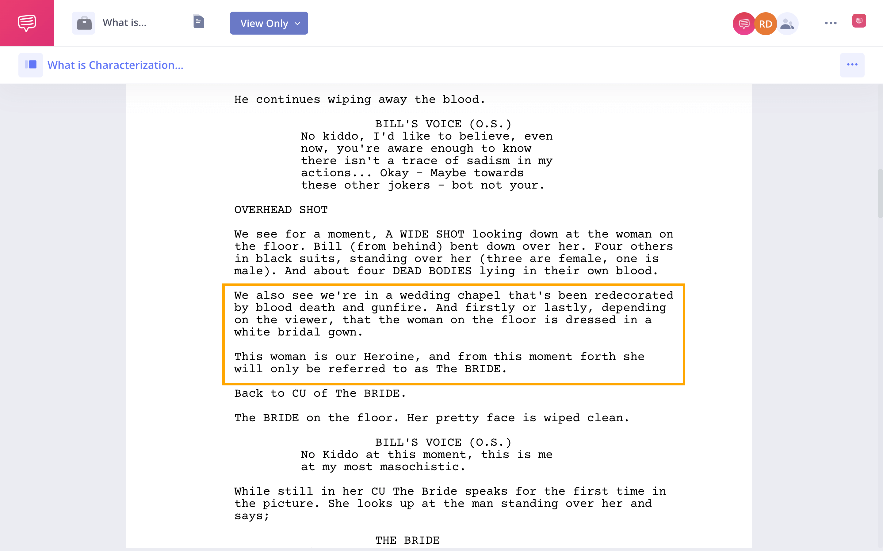What is Characterization Kill Bill Examples StudioBinder Screenwriting Software