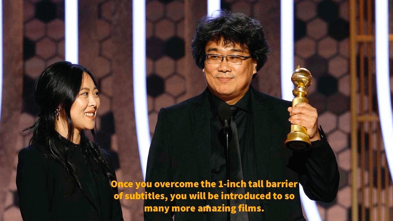 What are Subtitles Bong Joon ho Parasite Best Motion Picture Speech