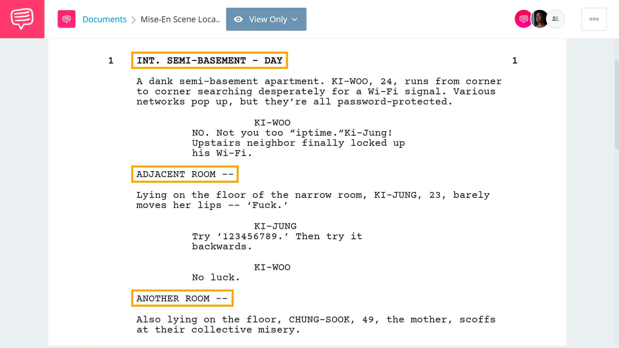 What is a Screenplay Slug line and subheadings Screenplay meaning