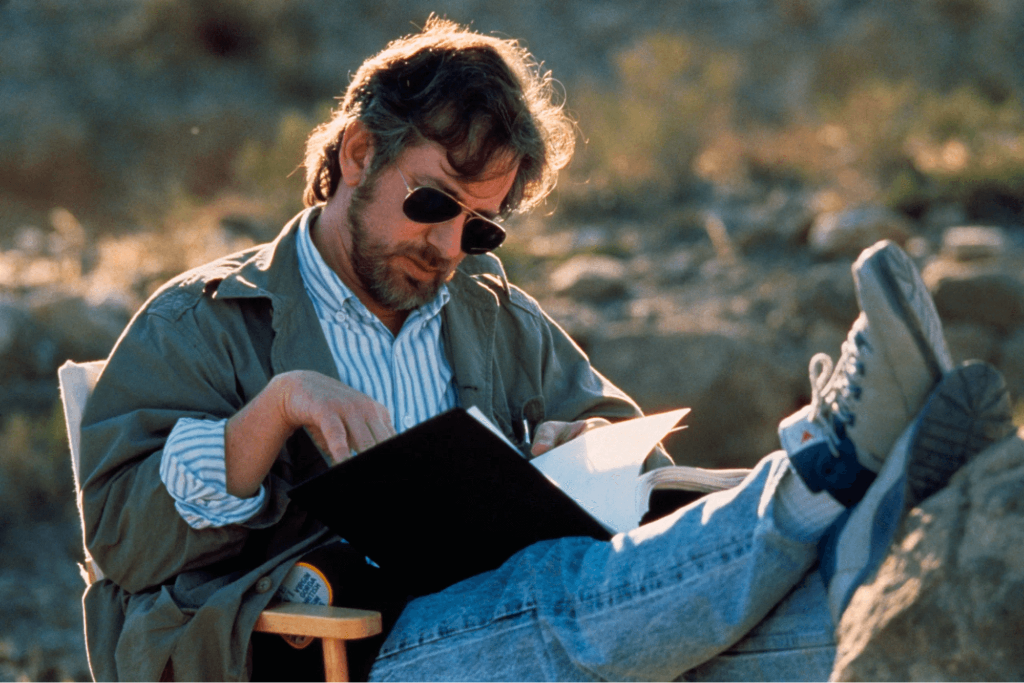 Directing Actors Spielberg reads a script