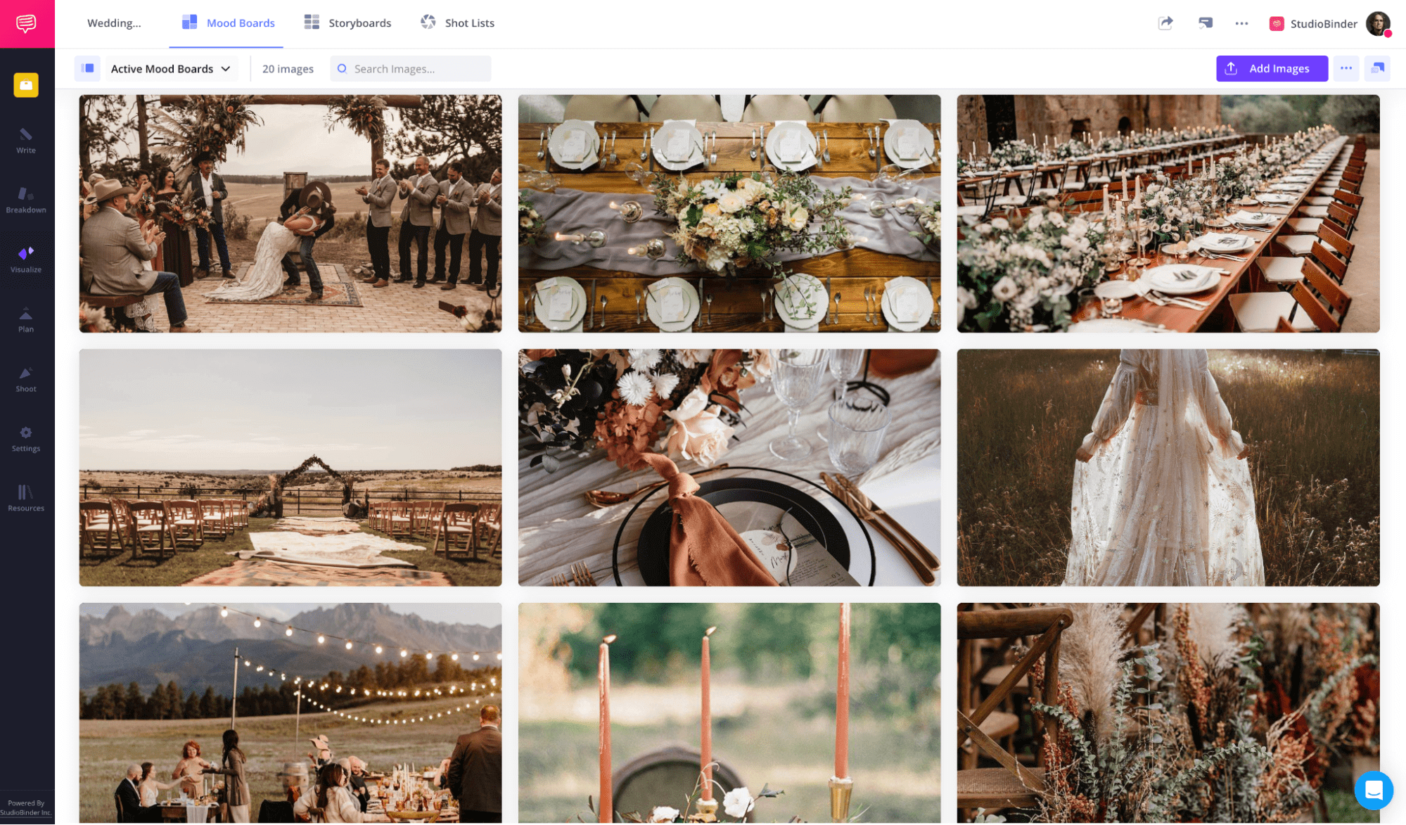 Wedding Mood Board Template Gather and Add Images