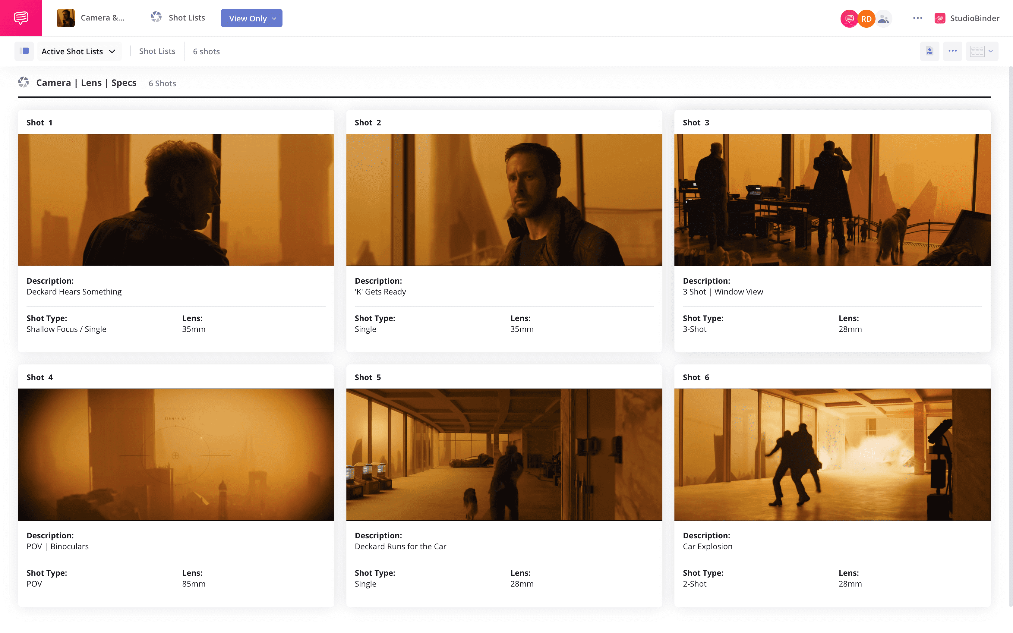Types of Camera Lenses Blade Runner Shots Example StudioBinder Shot Listing Software