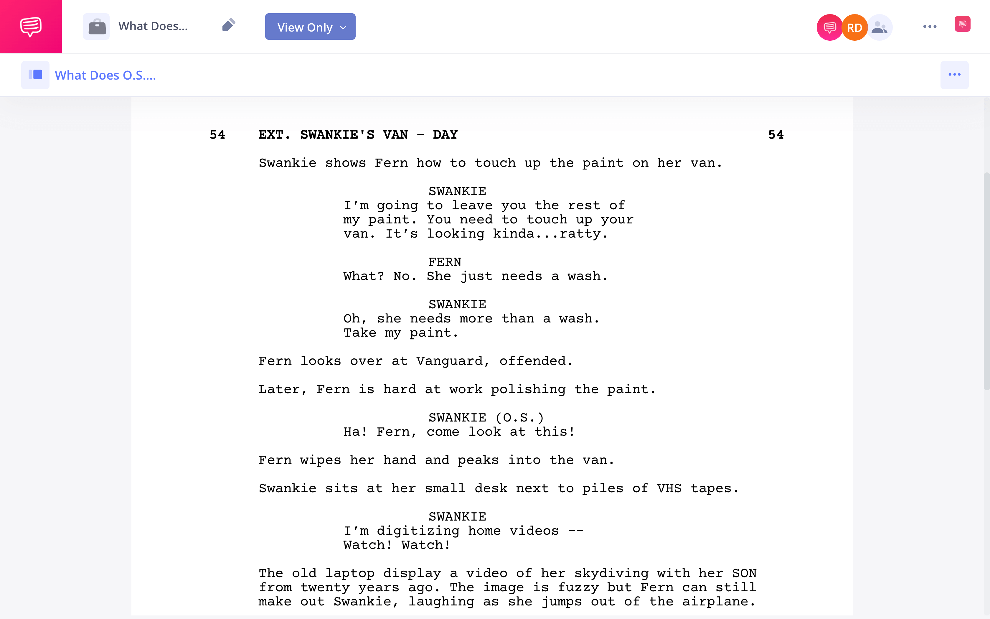 What Does O S Mean in a Script Example of OS in the Nomadland Script StudioBinder Screenwriting Software