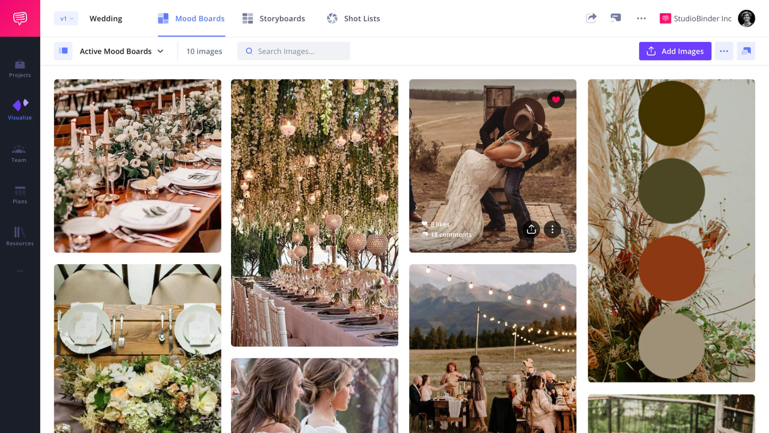 Wedding Mood Board Example StudioBinder Moodboarding Software