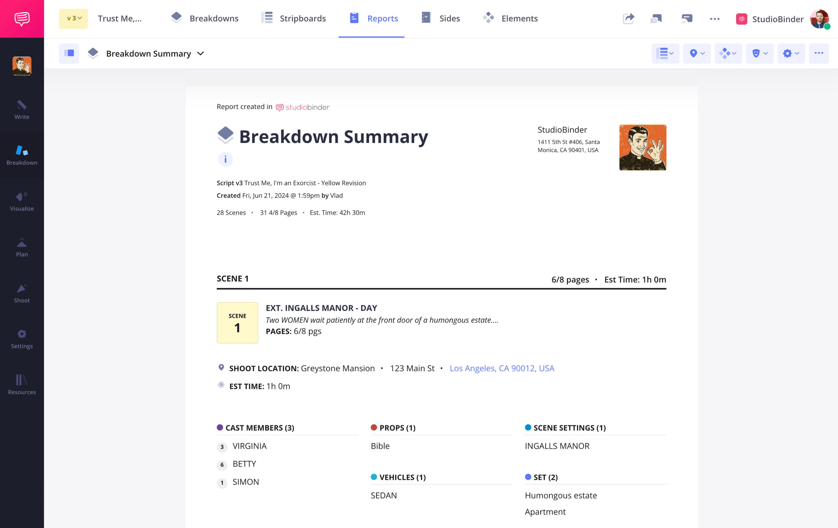 How to Breakdown a Script Generate Script Breakdown Reports