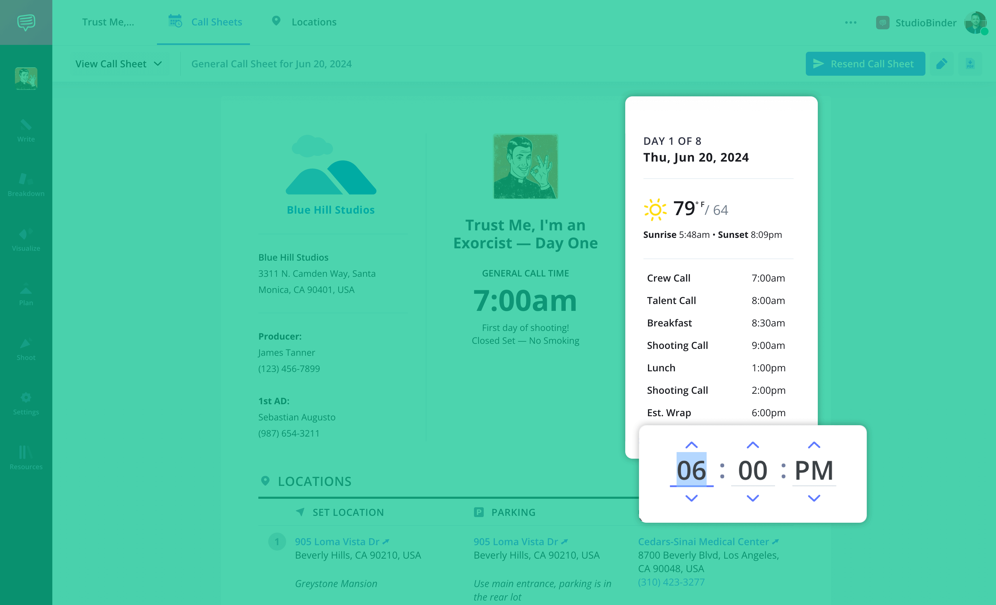 How to Make a Call Sheet Dood weather and daily agenda