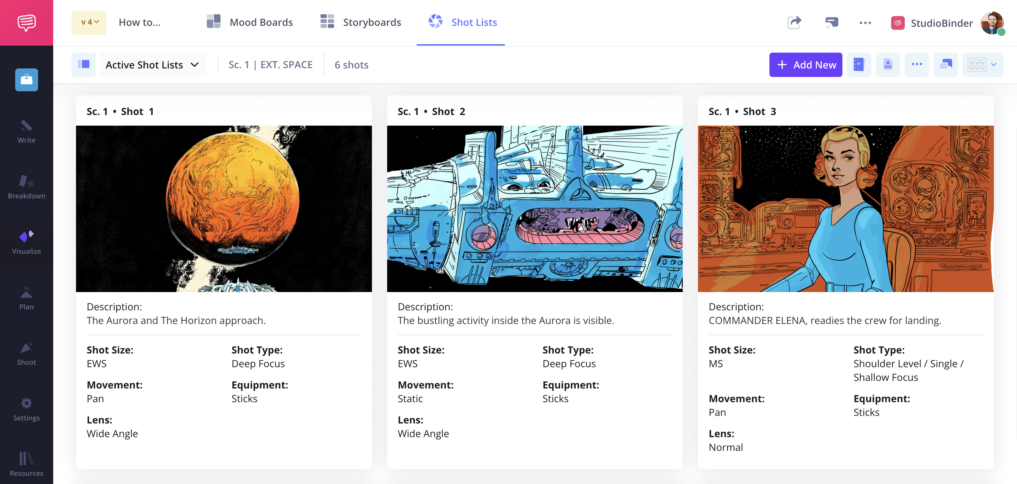 How to Make a Shot List Column View