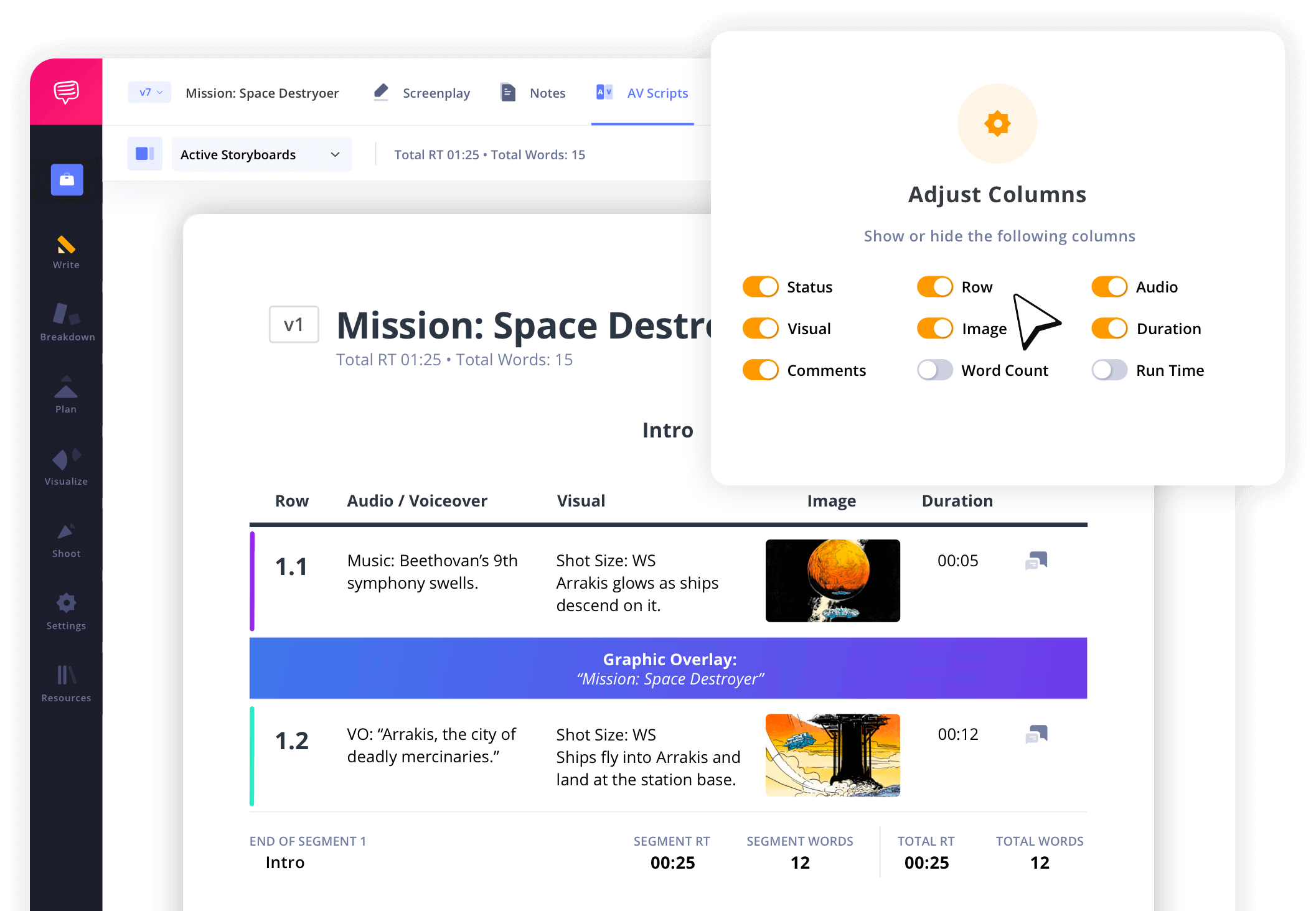 av script customization graphic