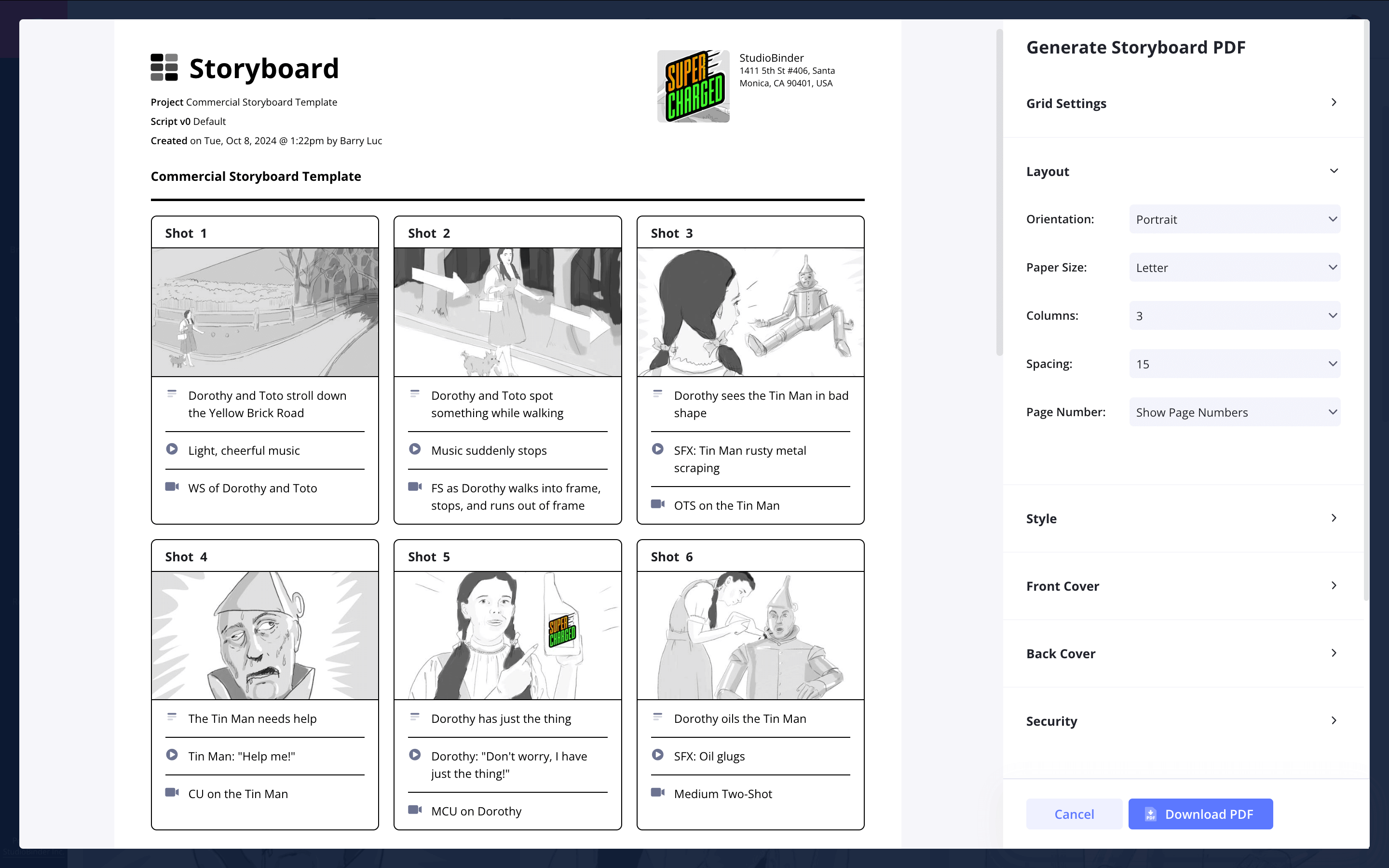 Commercial Storyboard Template Print your storyboard