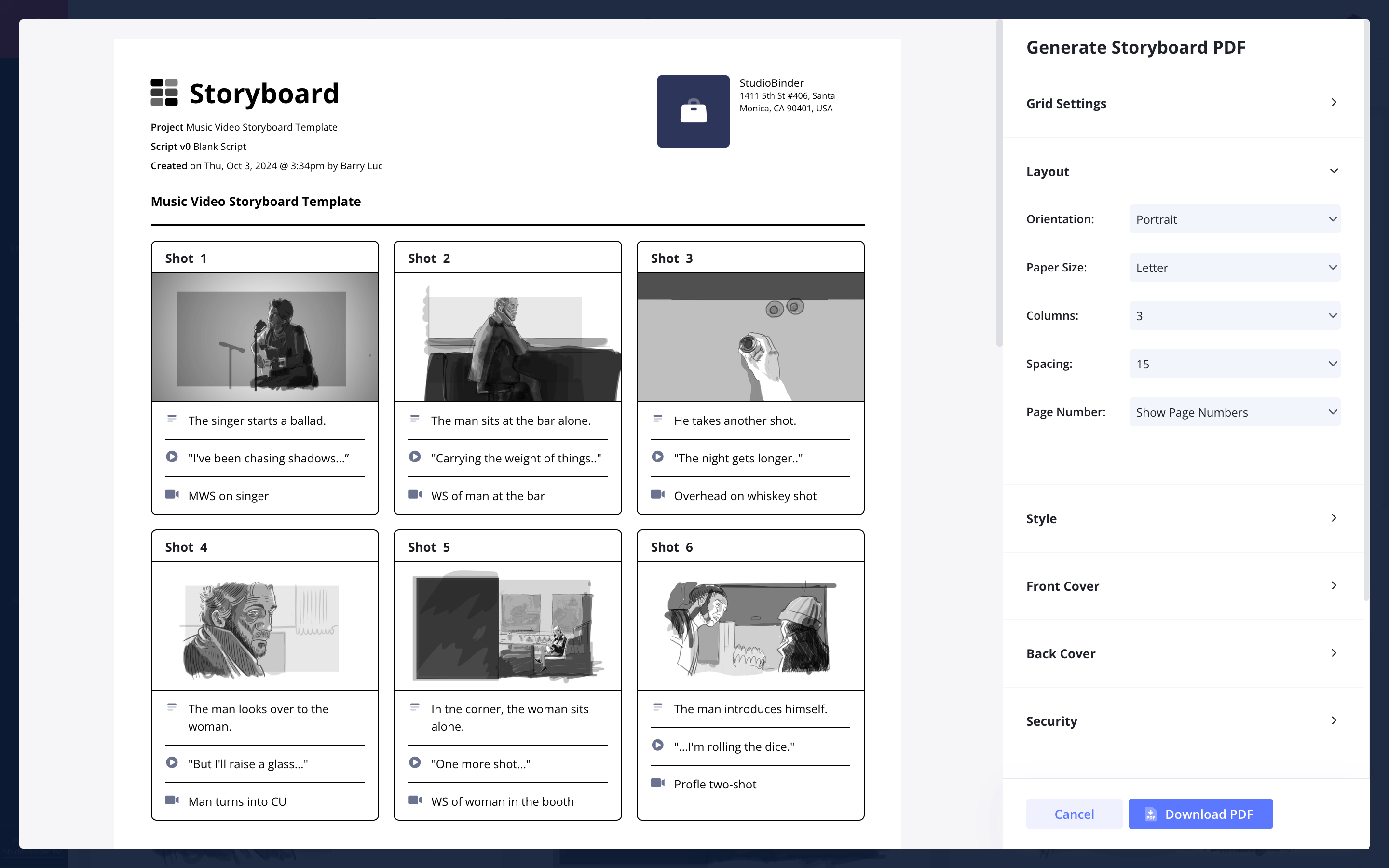 Music Video Storyboard Template Print your storyboard