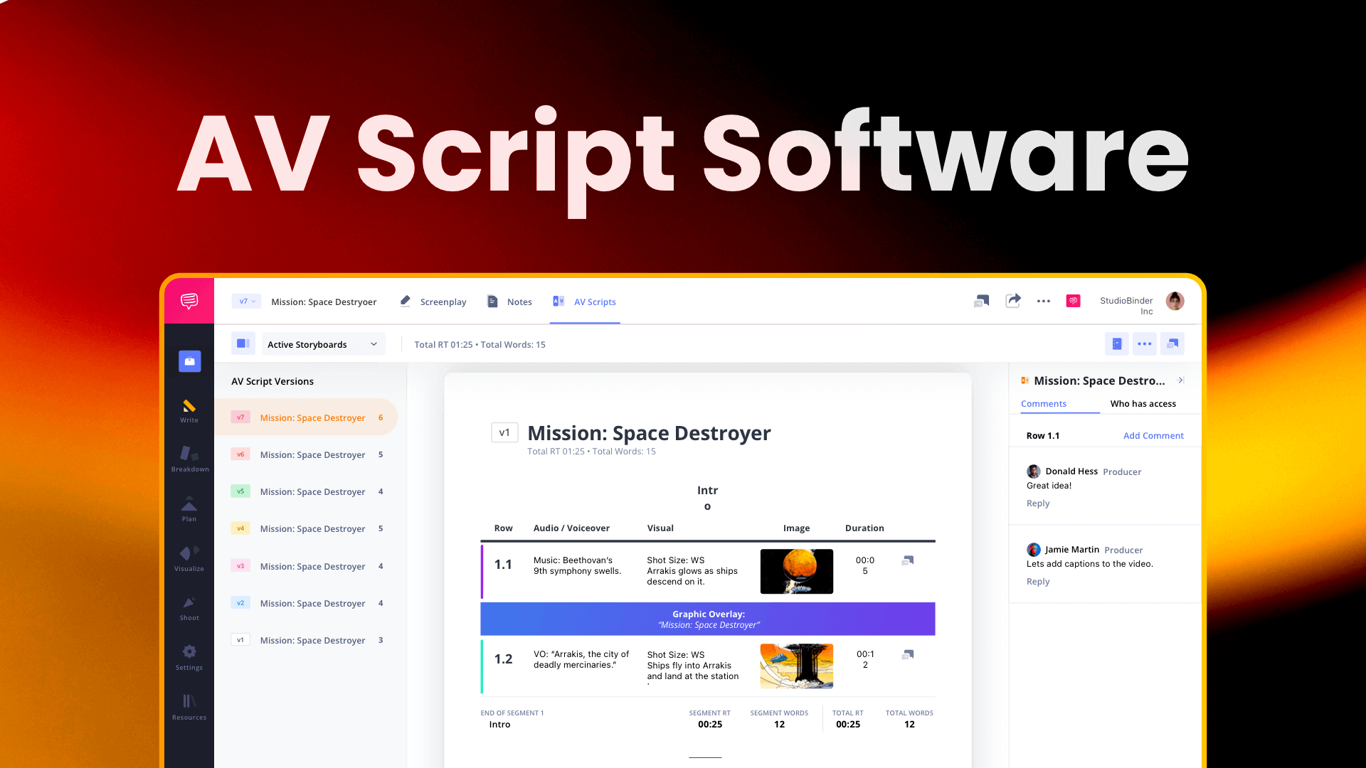 Free AV Script Writing Software | StudioBinder
