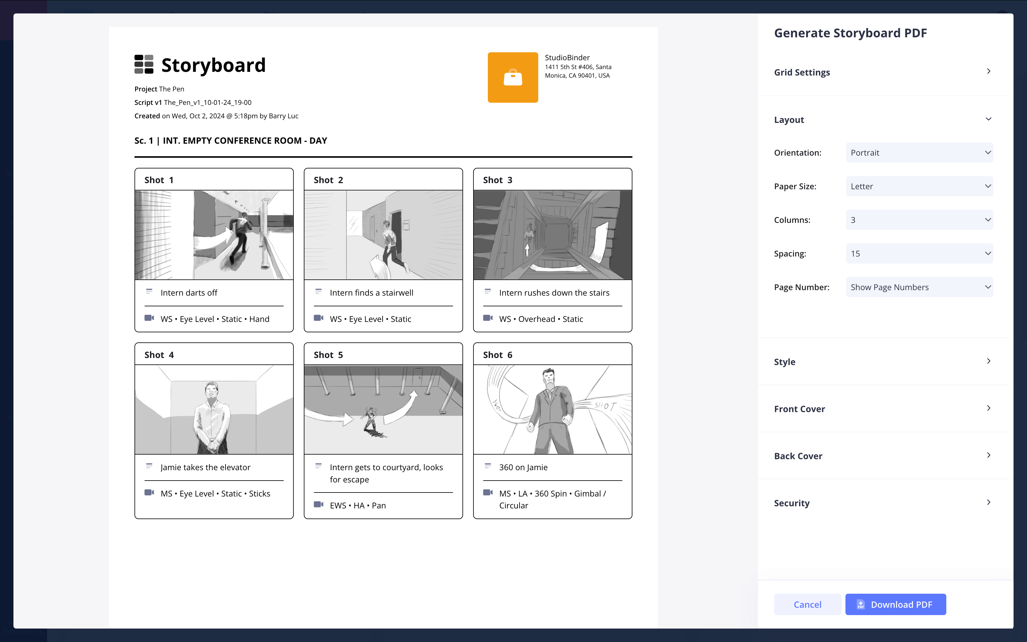 Video Storyboard Template Print