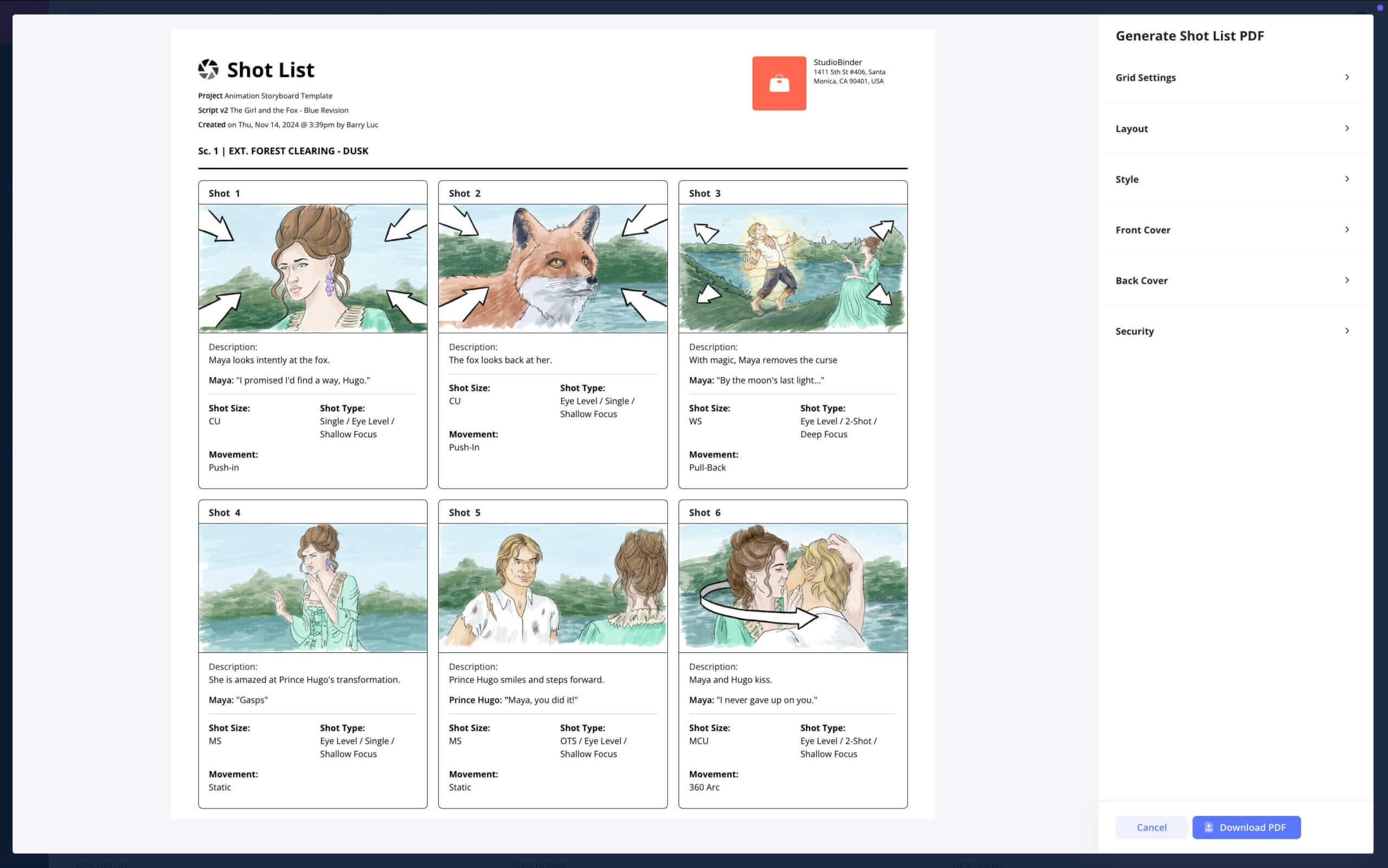 Animation Storyboard Template Print your PDF