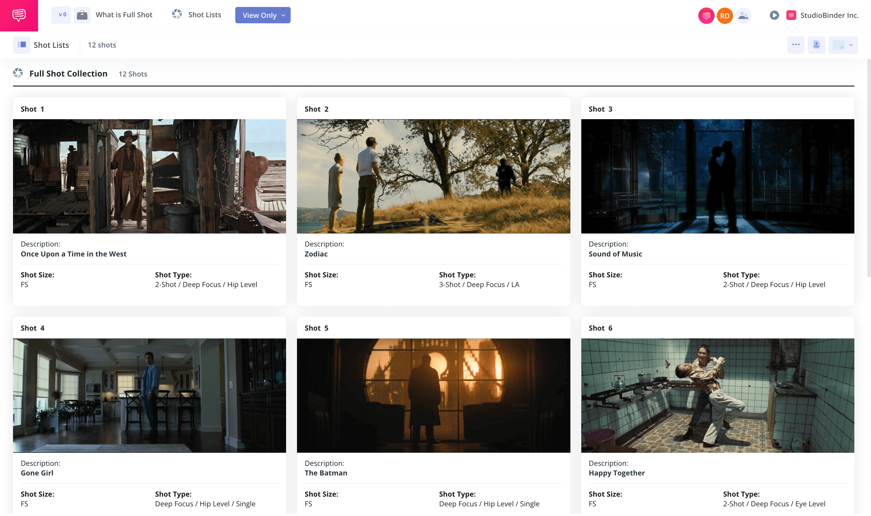 Cinematography Techniques Full Shot Shot List Collection StudioBinder Shot Listing Software